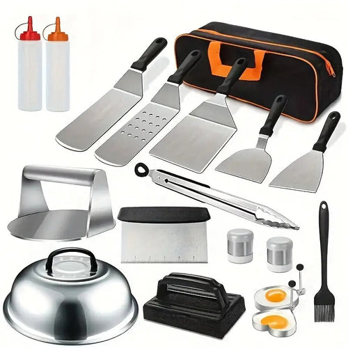 Flat Top Grill Accessories Stainless Steel Set (18pcs)