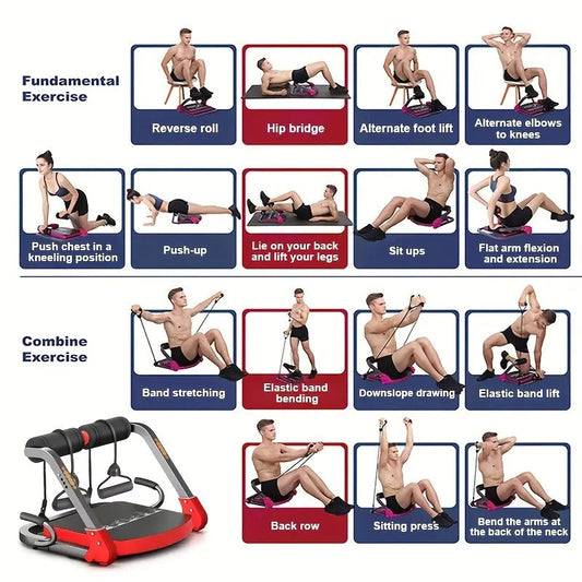 6-in-1 Abdominal Trainer with Elastic Rope