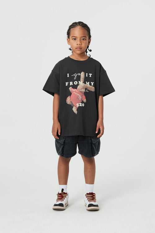 Kids APLUS DMINUS Love Mom Bunny Graphic T-Shirt – 100% Cotton Boxy Fit Tee