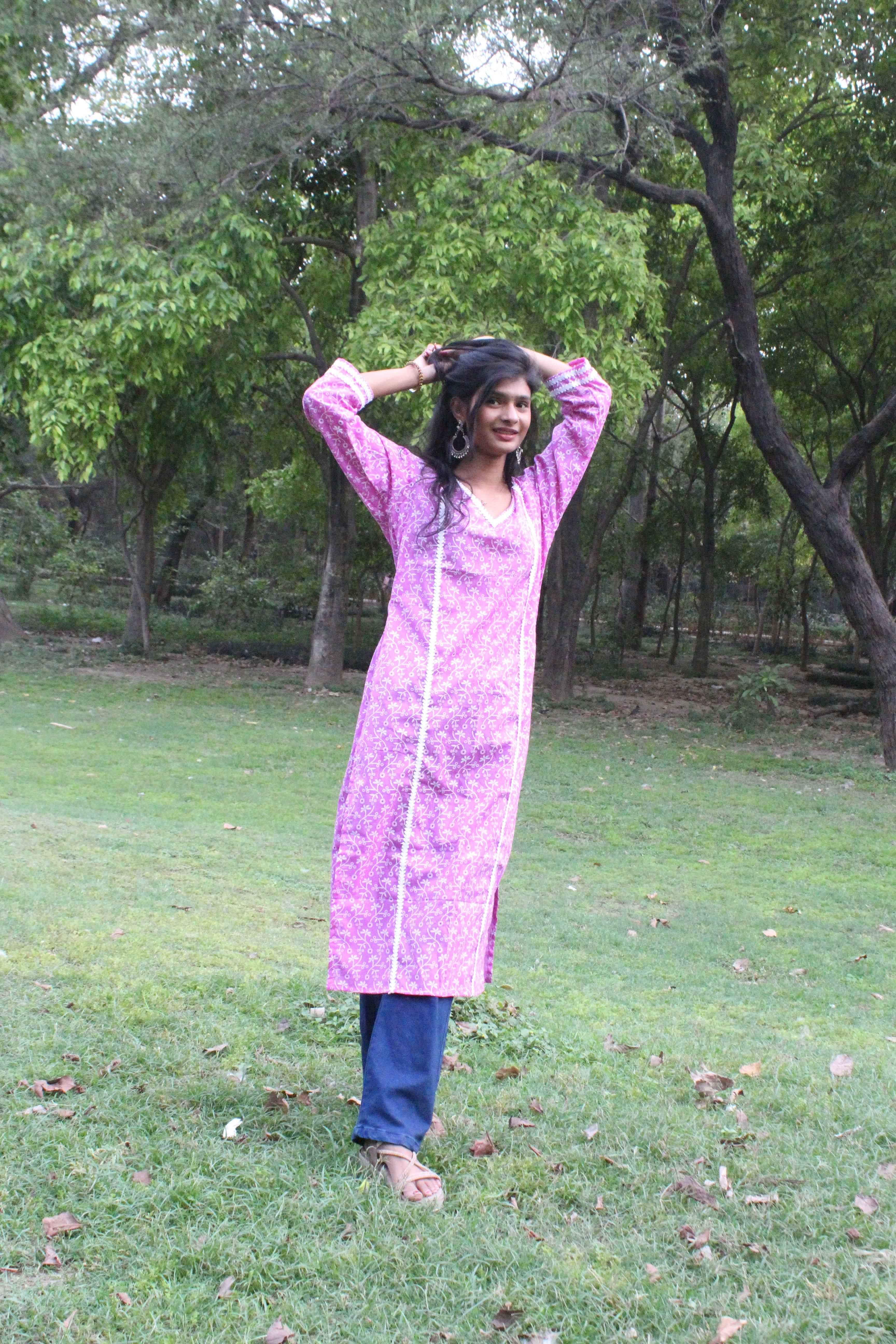 Lavender Grace Straight Kurti
