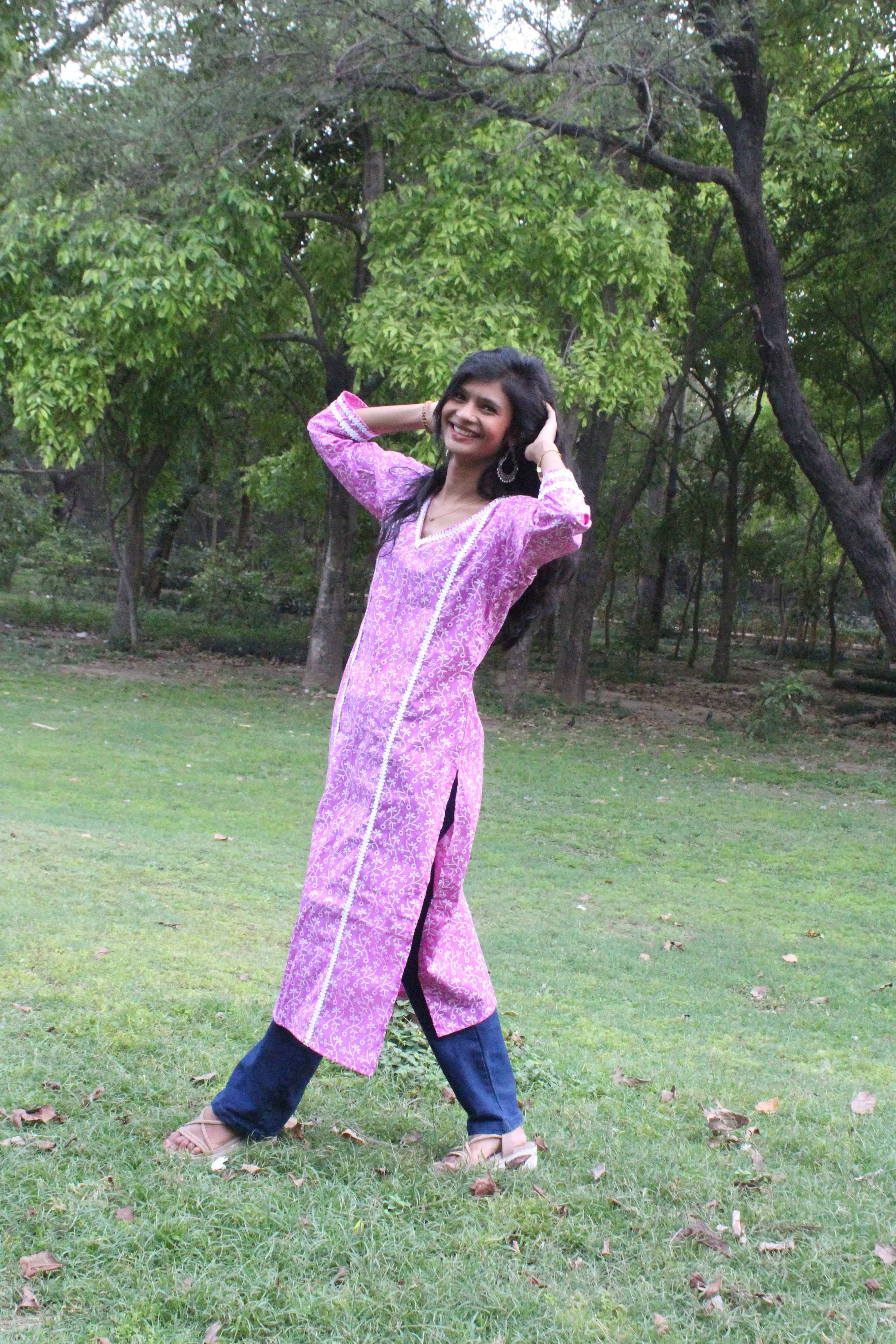 Lavender Grace Straight Kurti
