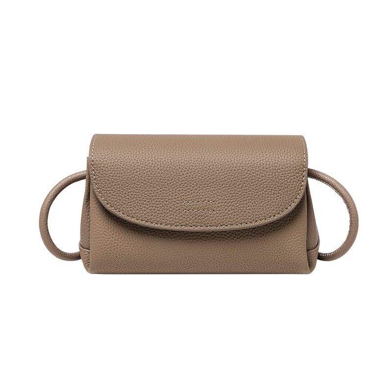 Pebbled Leather Mini Flap Crossbody Shoulder Bag