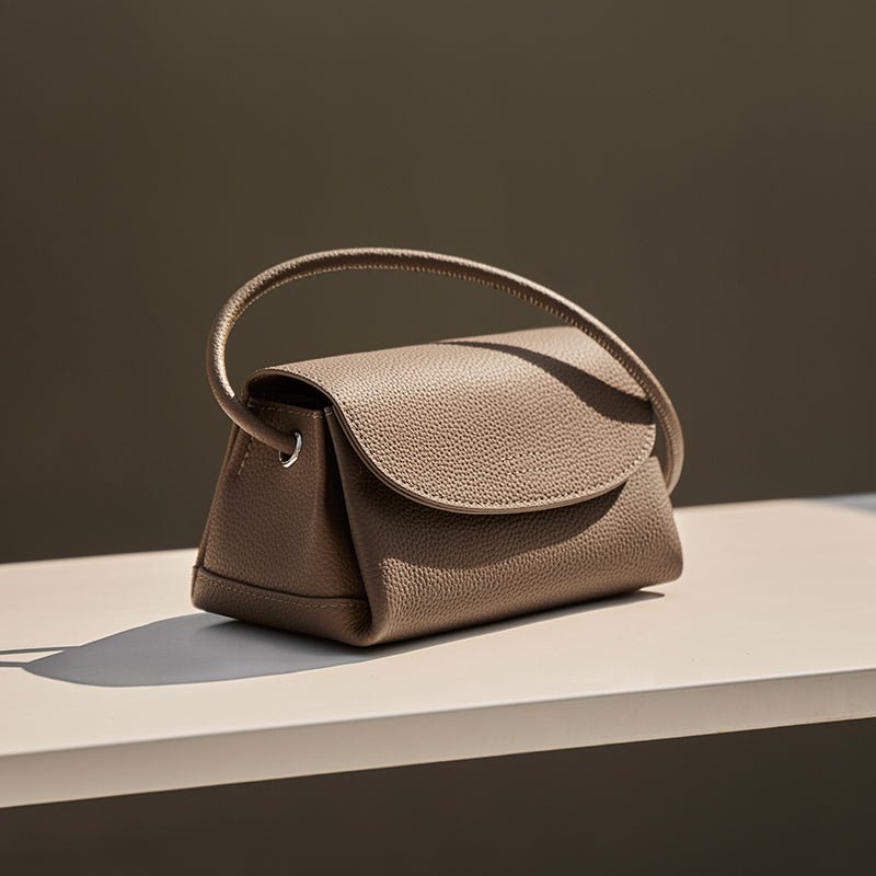 Pebbled Leather Mini Flap Crossbody Shoulder Bag