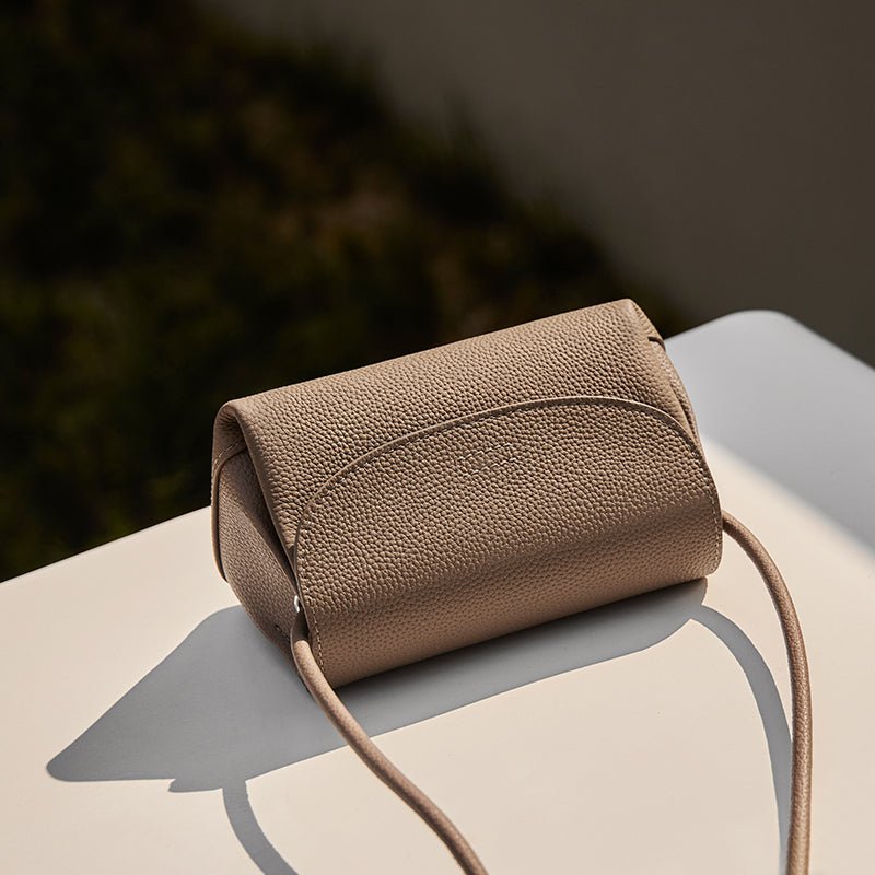 Pebbled Leather Mini Flap Crossbody Shoulder Bag