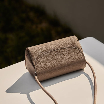 Pebbled Leather Mini Flap Crossbody Shoulder Bag