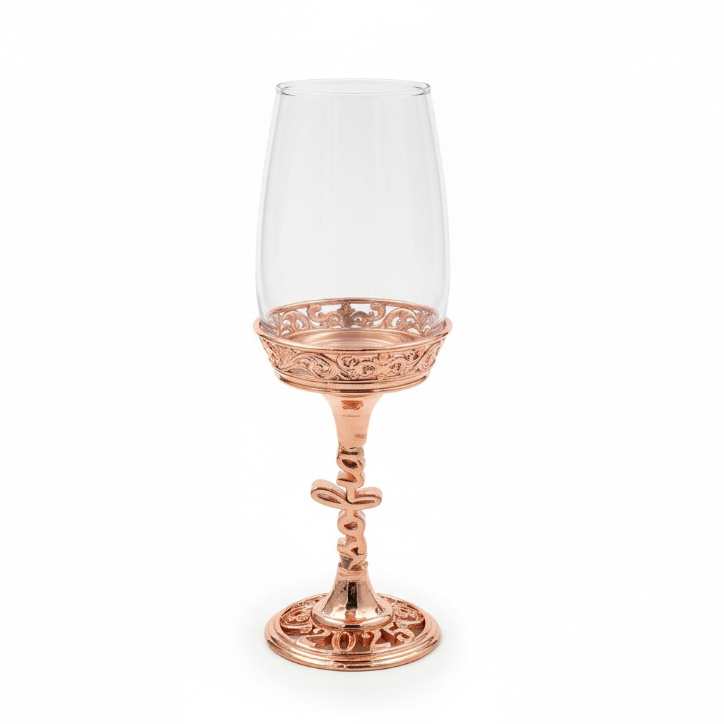 Personalized wine glasses set | electroformed stem and base wedding glasses | set of 2 or 4