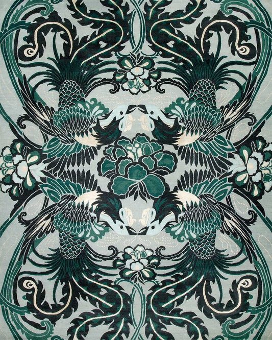 Turzab Rug | Night Bird Hand Tufted New Zealand Wool | Rugfine