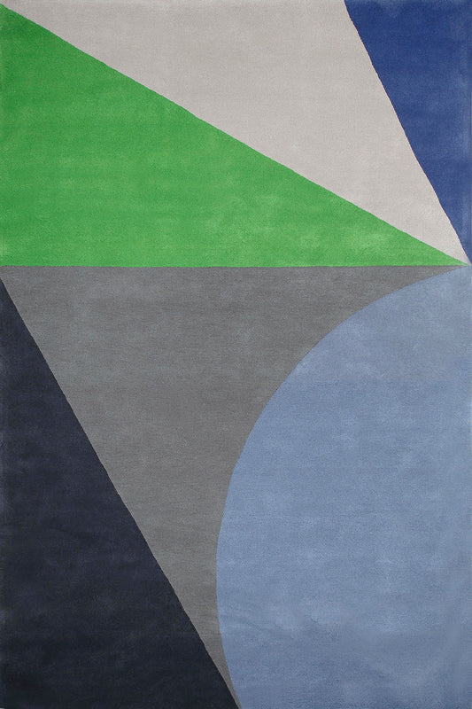 Hand Tufted Rug | Green, Blue & Grey | Wool | Vivazone by Rugfine